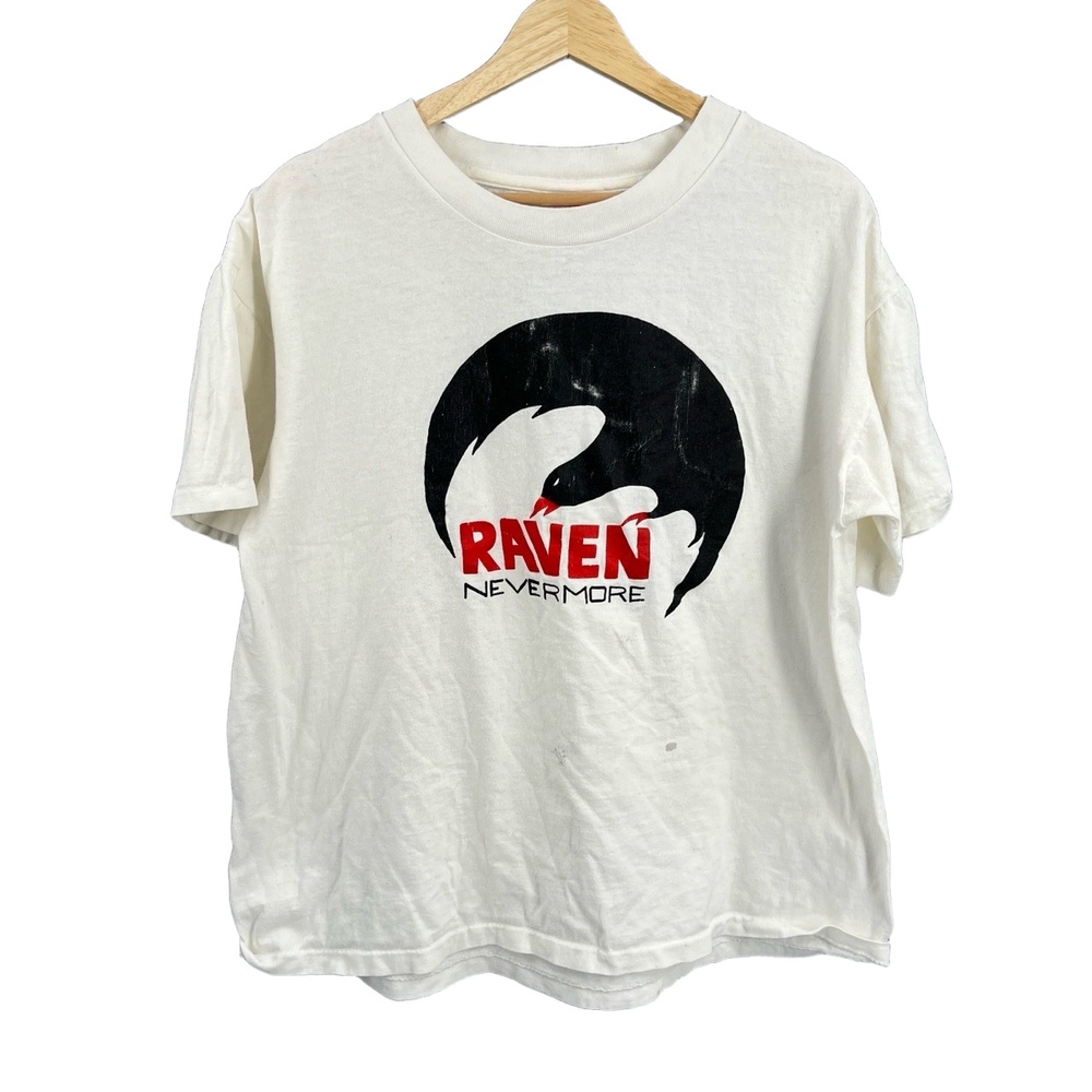 Vintage Raven‎ Evermore T-shirt White Single Stitch Pro Tees Cotton XL